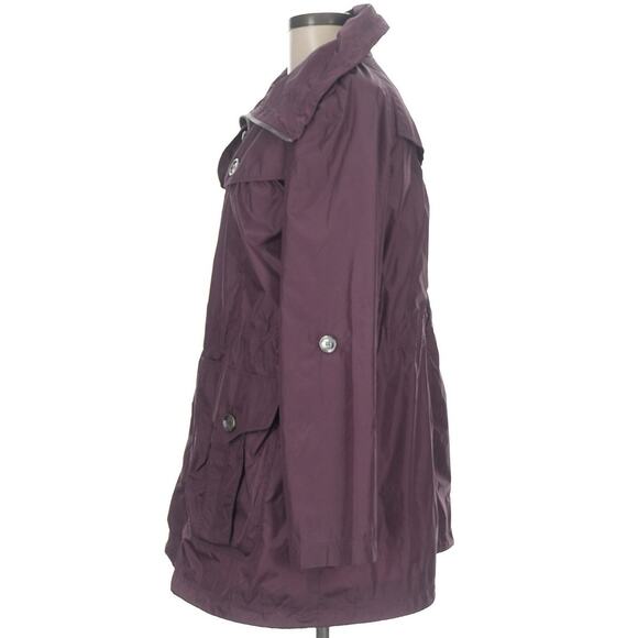 Burberry Brit Jacket Purple Maroon 3/4 Length Coat Size 10 EUC - Picture 4 of 4